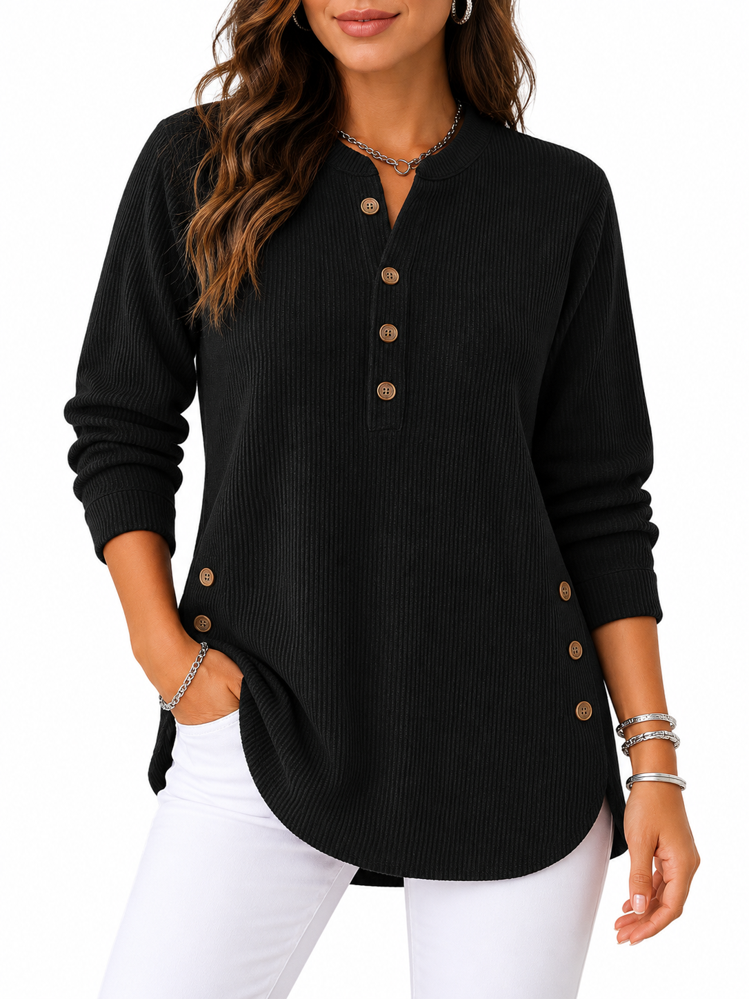 Sanne Henley Tuniek met Knopen