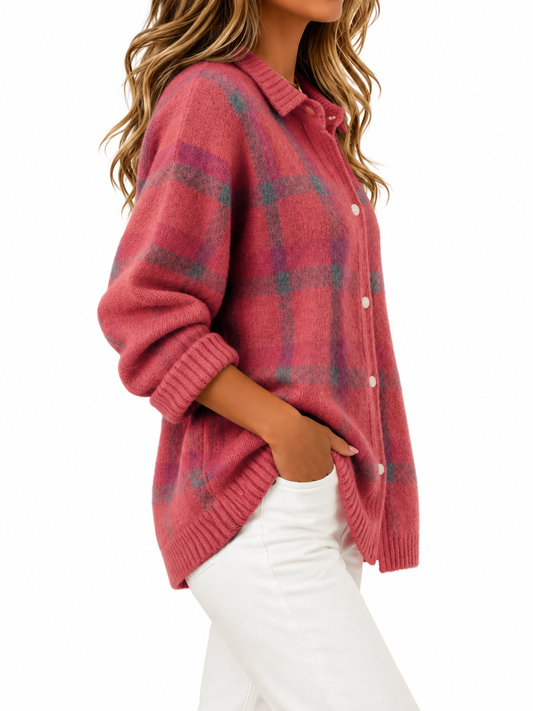 Lucia Geruite Gebreide Cardigan Roze