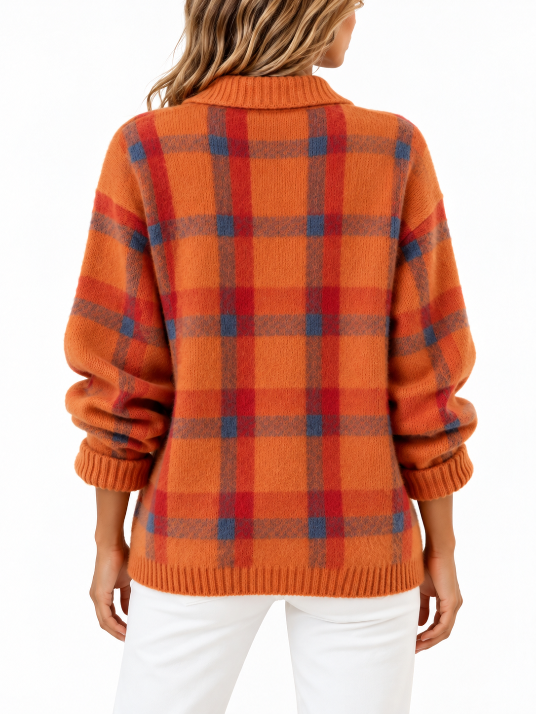 Olivia Geruite Gebreide Cardigan Oranje