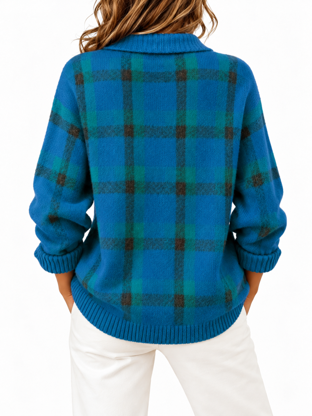 Clara Geruite Gebreide Cardigan Donkerblauw