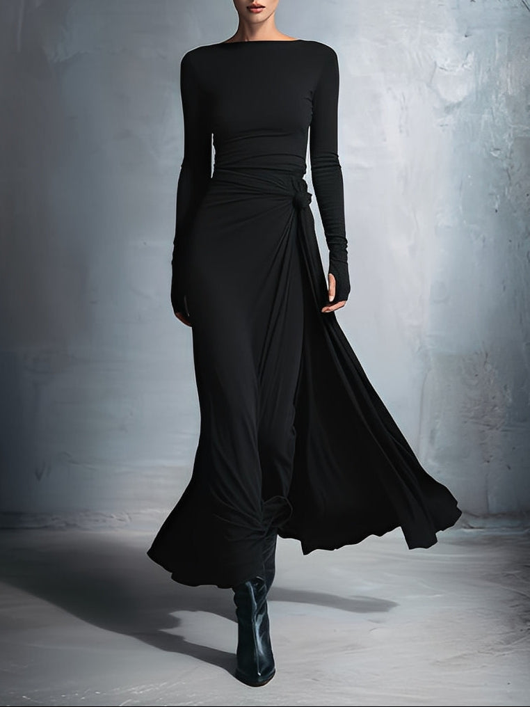 Naomie Maxi-jurk met Zijde Knoop