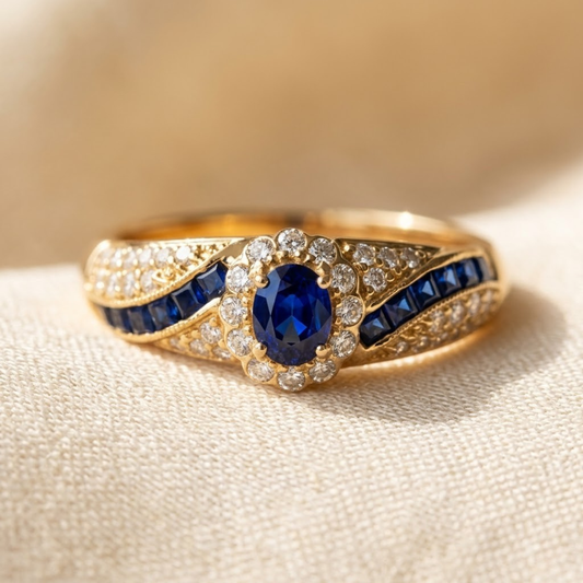 Gouden Ring Met Saffier