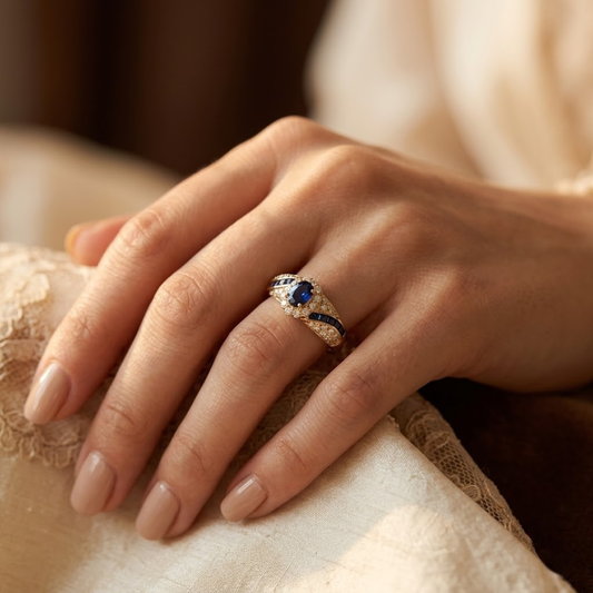 Gouden Ring Met Saffier