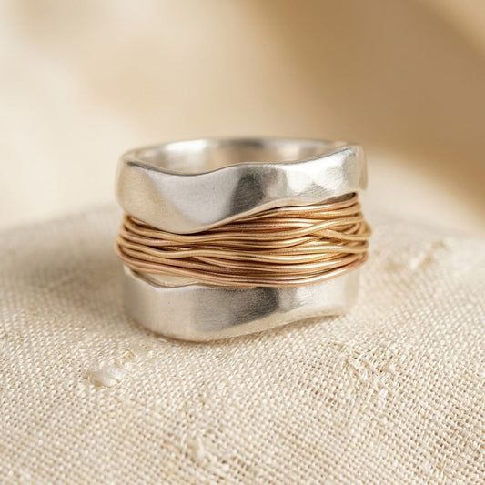 Omwikkelde Ring In Zilver En Goud