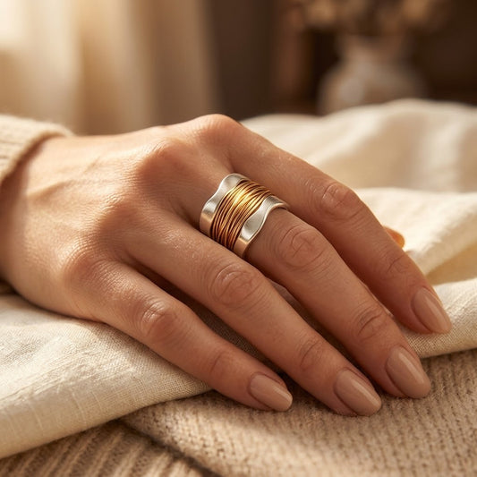 Omwikkelde Ring In Zilver En Goud