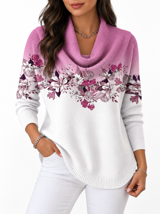 Lotte Bloemenprint Trui met Col