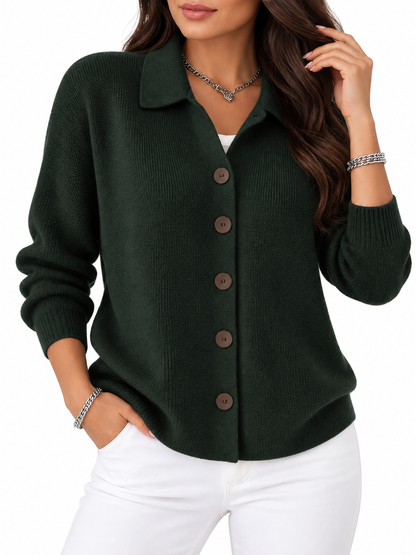 Josefien Gebreid Vest met Col en Knopen