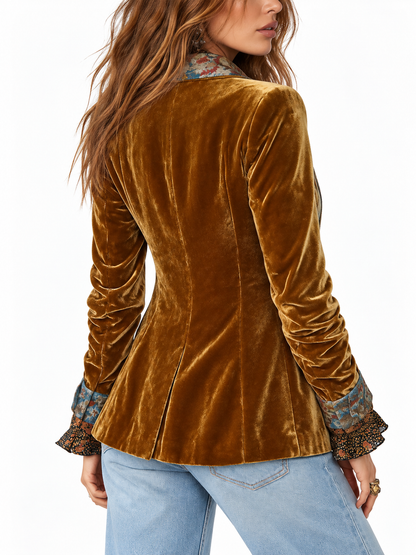 Marrit Vintage Patchwork Blazer met Bloemenprint