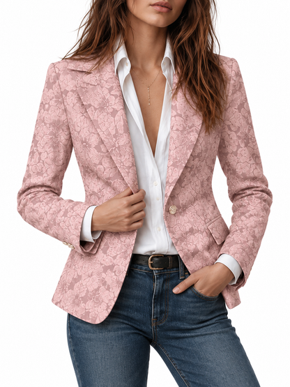 Esther Getailleerde Jacquard Blazer met Kasjmier
