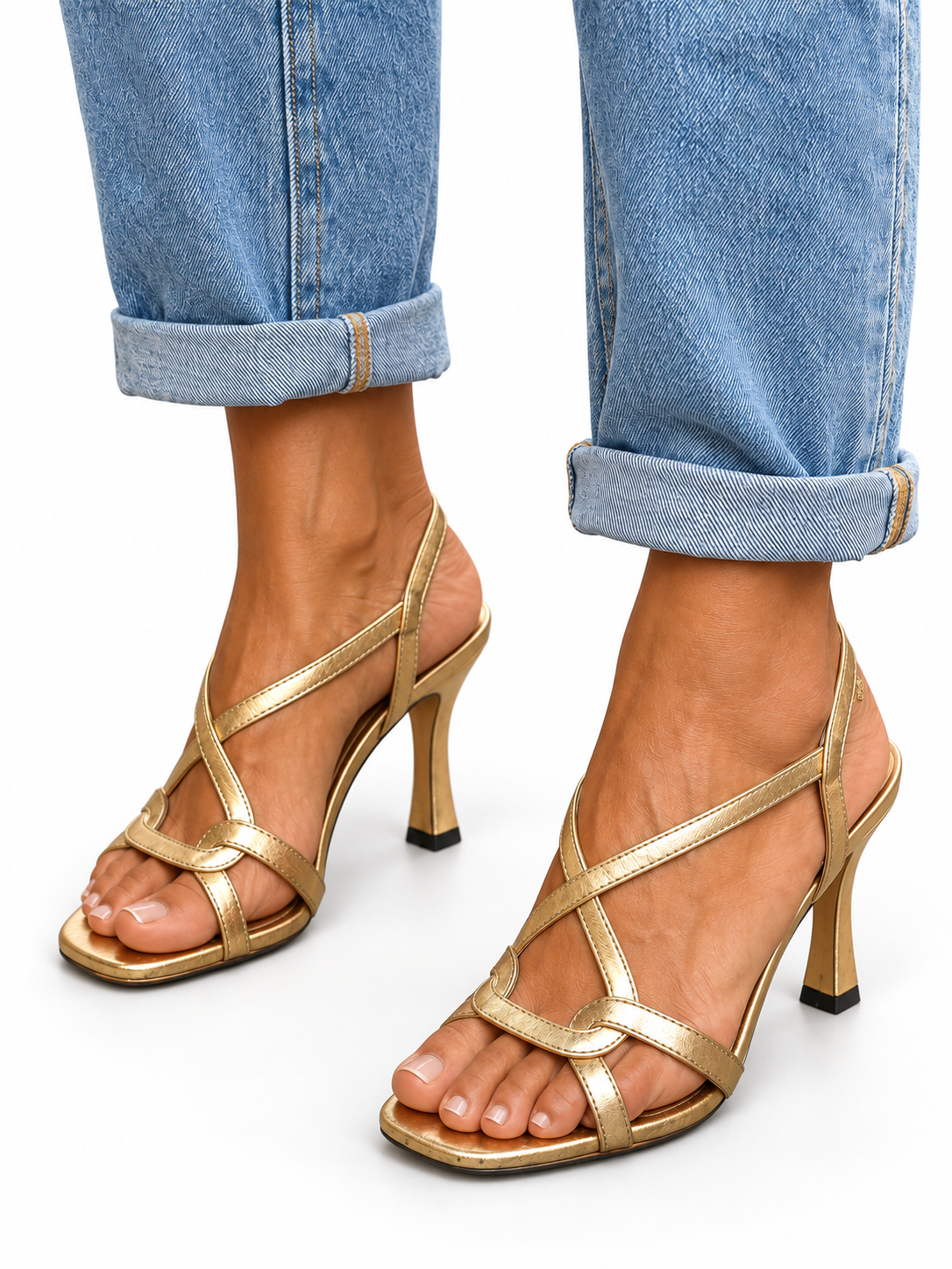 Cassie Gouden Sandalen Met Hak