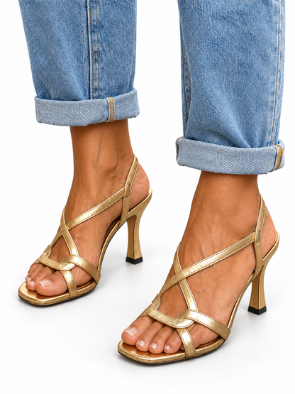 Cassie Gouden Sandalen Met Hak