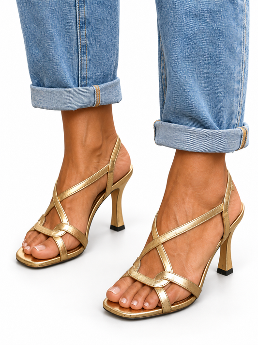 Cassie Gouden Sandalen Met Hak