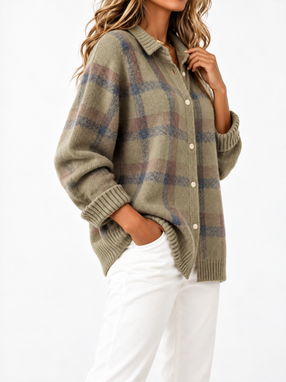 Amelia Geruite Gebreide Cardigan Groen