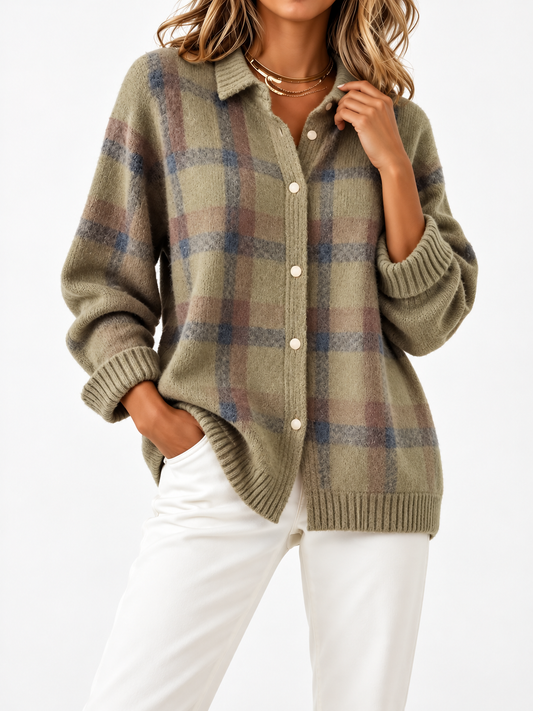 Amelia Geruite Gebreide Cardigan Groen