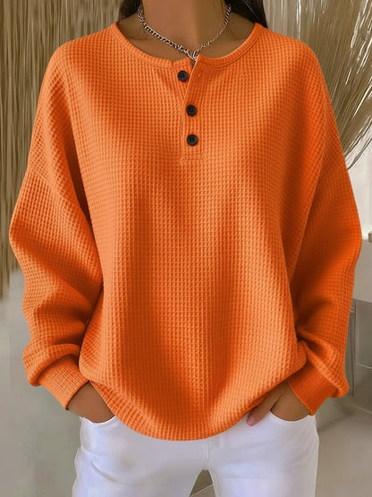 Mirthe Gegolfde Henley Sweater