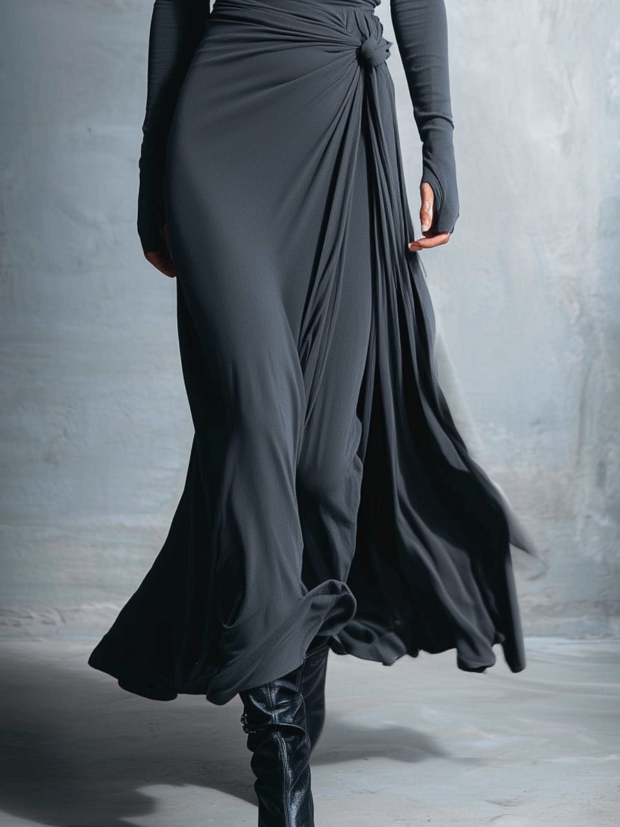 Naomie Maxi-jurk met Zijde Knoop