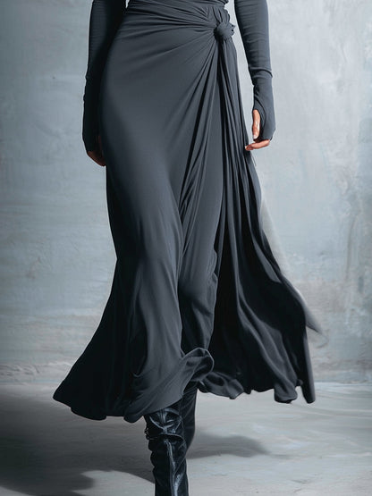 Naomie Maxi-jurk met Zijde Knoop