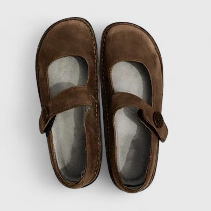 Monique Loafers van Gepatineerd Leer