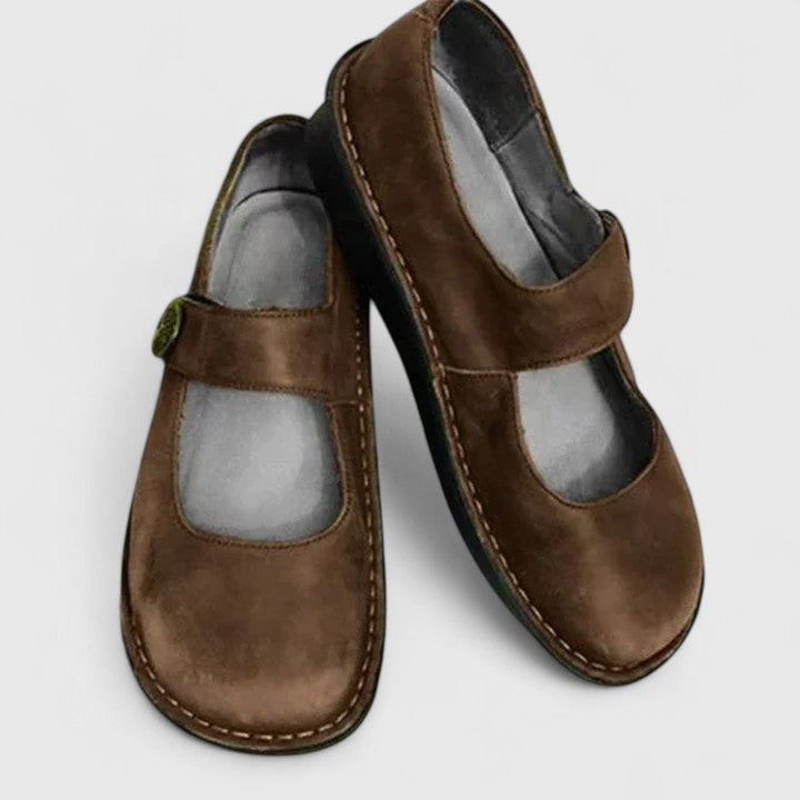 Monique Loafers van Gepatineerd Leer