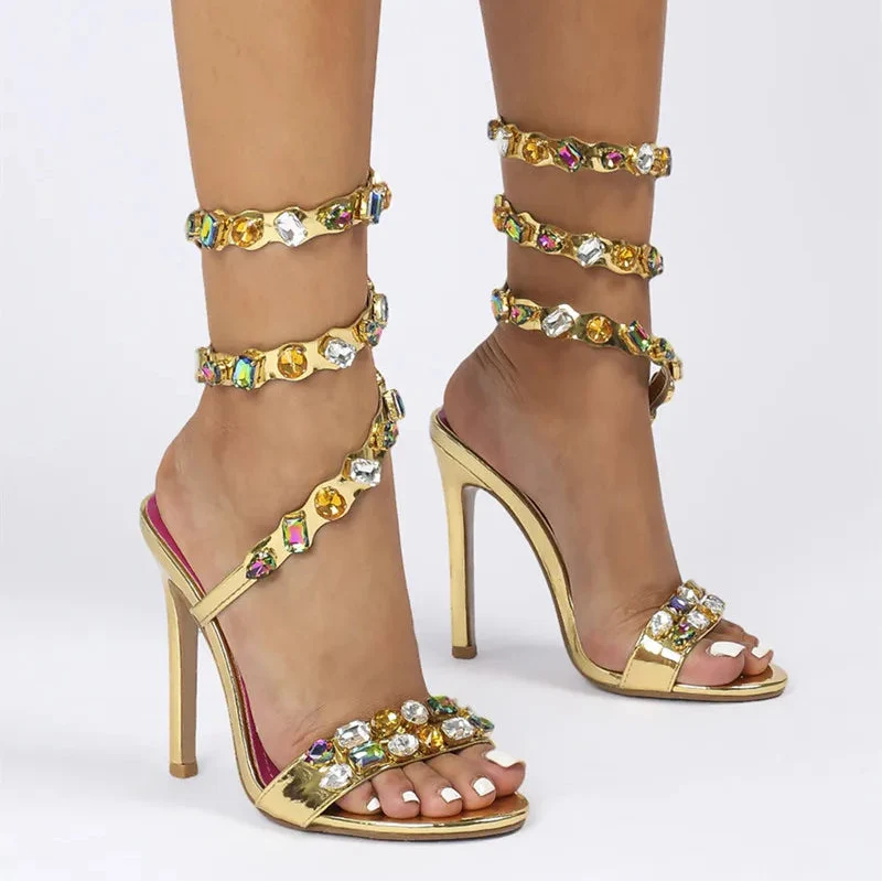 Serafina Fonkelende Sandalen Met Sieraad-Details