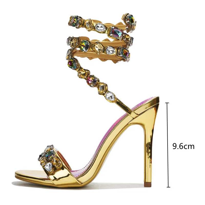 Serafina Fonkelende Sandalen Met Sieraad-Details