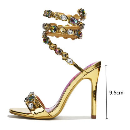 Serafina Fonkelende Sandalen Met Sieraad-Details