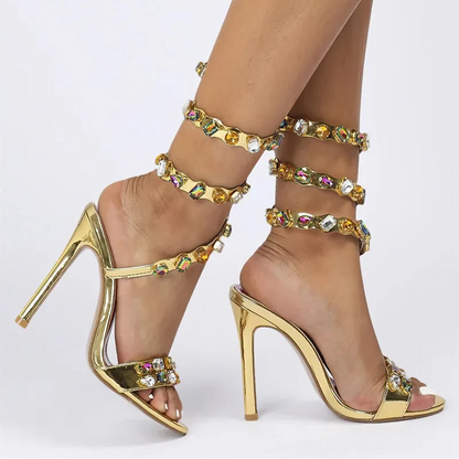 Serafina Fonkelende Sandalen Met Sieraad-Details