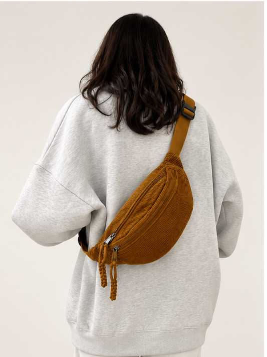 Camel Corduroy Schoudertas